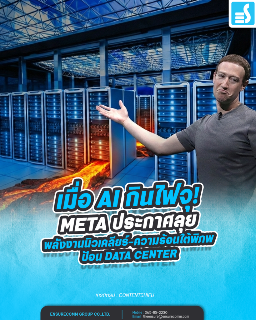 เมื่อ AI กินไฟจุ! Meta ประกาศลุย "พลังงานนิวเคลียร์-ความร้อนใต้พิภพ" ป้อน Data Center